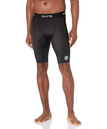 Skins Men's Series-1 Compression Half Tights/Shorts Large Black