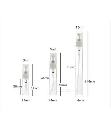 12 x 3ml Clear Mini Glass Spray Bottles - Refillable Perfume & Makeup Atomizers - Portable Travel Cosmetic Containers - Buy Online on SooperMarket.com
