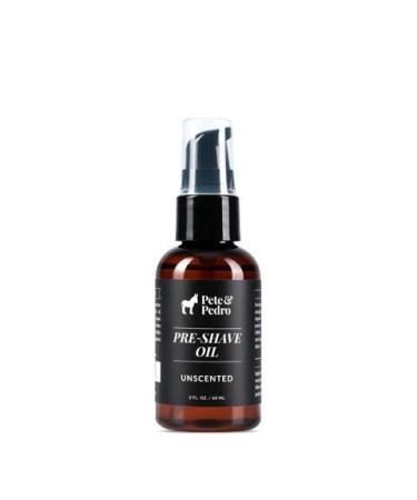 Pete & Pedro PRE-SHAVE OIL - Improves Razor Glide For Smooth Shaving | Reduces Irritation Burn Ingrowns Bumps & Redness | Unscented Sensitive Skin For All Razors | As Seen on Shark Tank 2 oz.
