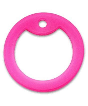 Silencer pacifier for US dog tags and identification tags (bright pink)
