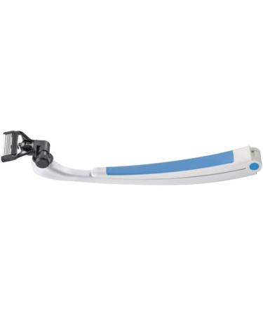 Sleec Razor Body Sport - High-Quality German Razor for Face Legs & Back | Fold-Out Grip | 4x5 Blades | White/Light Blue - Buy Online on SooperMarket.com