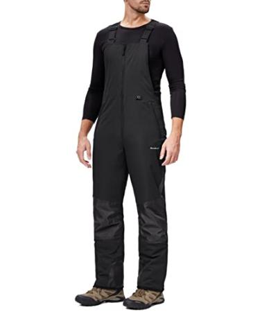 BenBoy Mens Snow Bibs Ski Pants Softshell Waterproof Insulated Ripstop Snowboarding Overalls Winter Large Classic Darkblack
