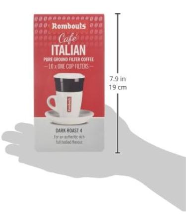 Rombouts Cafe Italian Pure Ground Filter Coffee Cups 10 x 6.2g - Buy Online on SooperMarket.com