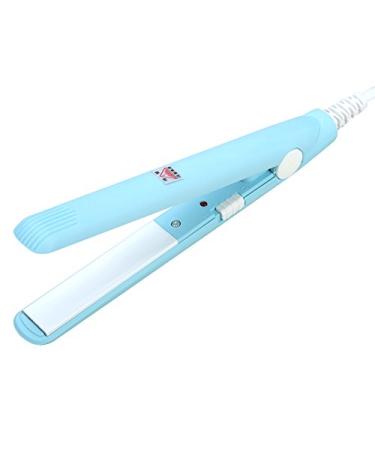 4 Colors 2 in 1 Hair Straightener Flat Iron Professional Salon Hair Straightener Mini Hair Straightener Ceramic Tourmaline Plate Beauty Flat Iron Heating Curler(us-Blue)