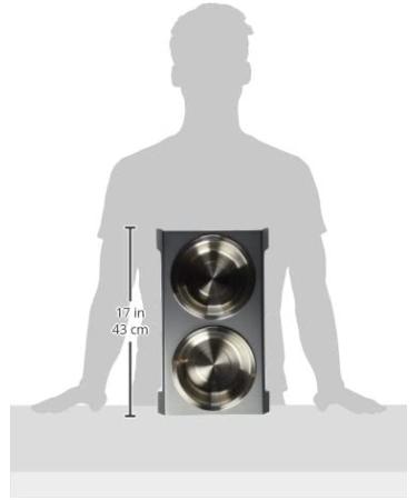 PetFusion Elevated Dog and Cat Bowls - Premium Anodized Aluminum Feeder with US Food Grade Stainless Steel Raised Bowls (Short 4 Metallic Gray) - Buy Online on SooperMarket.com