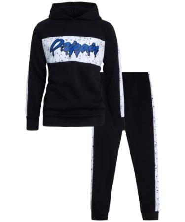 Quad Seven Boys' Sweatsuit Set - 2-Piece Active Fleece Hoodie Sweatshirt and Joggers Sweatpants for Boys (Sizes: 4-14) Blue Drippin 10-12
