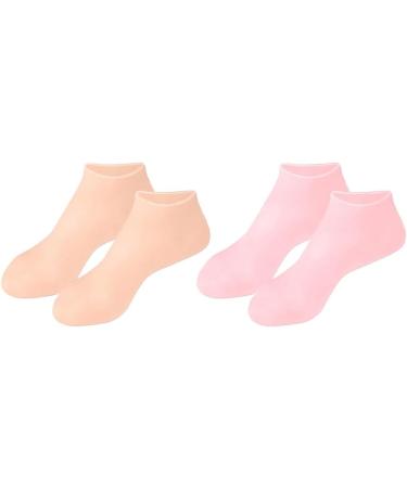 Dajidafu 2pair Silicone Exfoliating Tools for Smooth Feet Say Goodbye to Rough Skin Silica Gel Moisturizing Socks Silicone Socks colour of skin One size fits all Colour of Skin One size fits all - Buy Online on SooperMarket.com