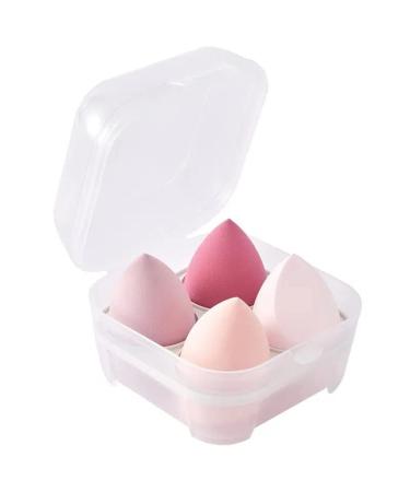 4ct Makeup Sponge Set for Liquid, Cream, and Powder Makeup - Pink Beauty Blender Sponges with Organizer - Buy Online on SooperMarket.com