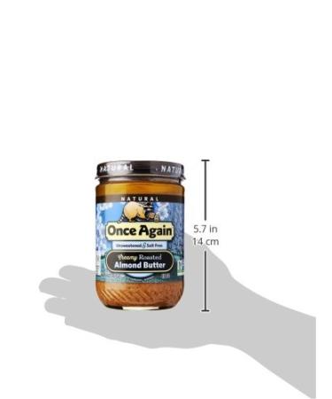 Once Again Natural Creamy Roasted Almond Butter - Unsweetened & Salt-Free - 16 oz - Buy Online on SooperMarket.com
