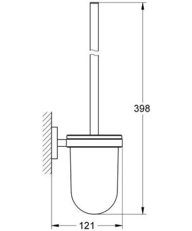 GROHE Essentials 3-in-1 WC Set - Chrome Glass & Metal Bath Accessories | Round & White - International Shipping Available - Buy Online on SooperMarket.com