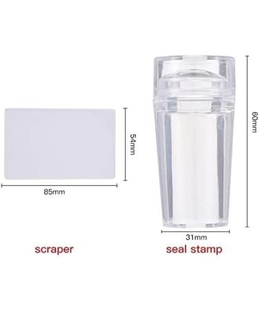 U-K Nail Art Scraper Kit French Smile Line Tools Clear Silicone Jelly Stamp with Scraper Transparent Soft Clear Stamp for Manicure Tools Useful and Practical - Buy Online on SooperMarket.com