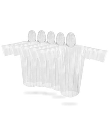SAIWEYNEE 5 Pack Disposable Rain Ponchos For Adults- Transparent Waterproof Rain Ponchos With Hood,Emergency Rain Gear for Camping,Hiking,Walking,Hiking,Watching Games,Visiting Theme Park