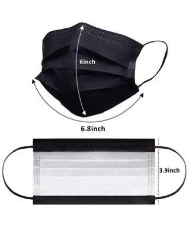Black Disposable Face Mask | 3 Ply Layer | Face Dust Cover for Indoor Office | Restaurant Server Mask | Outdoor | Ships from CANADA (50pcs-black) 1 count (Pack of 50) - Buy Online on SooperMarket.com