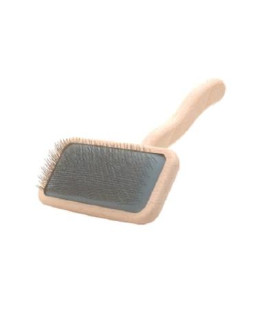 Chris Christensen Mark Slicker Brush, Groom Like a Professional, Stainless Steel Pins, Lightweight Beech Wood Body, Ground and Polished Tips Medium - 5" head x 7" body length