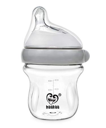 Haakaa Generation 3 Glass Baby Bottle 4 oz/120 ml 1 PK (Grey)
