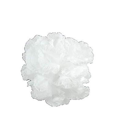 Exfoliating White Bath Ruffle Shower Body Wash Sponge Scrubber Pouf Scrunchie