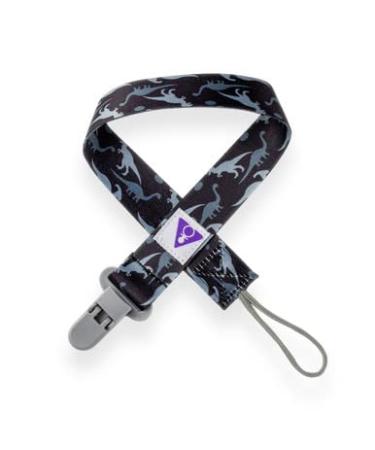 Pacifier Addict - Adult Pacifier Clip/Lanyard - Jurassic Dinosaurs on Black