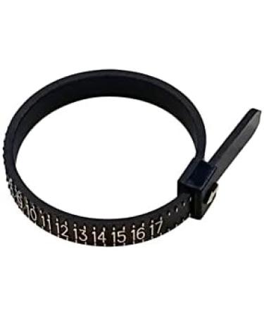 1 Pack US Ring Sizer Measuring Gauge 1-17 US Rings Size Plastic Finger Sizing Measure Tool Reusable Black - Buy Online on SooperMarket.com