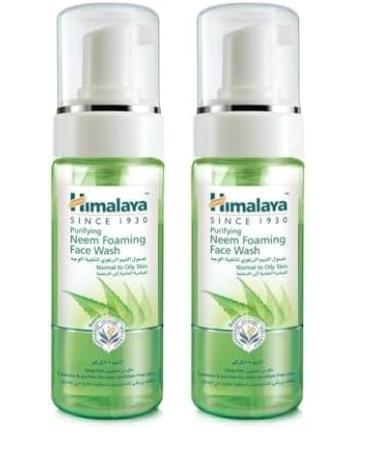 Himalaya Purifying Neem Foaming Face Wash with Neem and Turmeric for Oily Skin 5.07 oz (150 ml) (Pack of 2) 5.1 Ounce (Pack of 2)