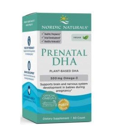 Nordics Naturals Vegan Prenatal DHA Unflavored - 60 Soft Gels - 500 mg Plant-Based DHA - Supports Brain Development in Babies & Healthy Pregnancy - Non-GMO - 30 Servings