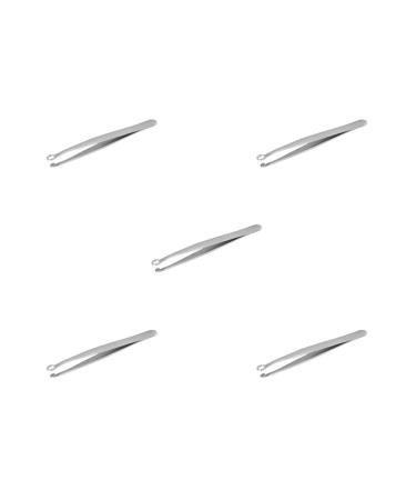5 Set Stainless Steel Nose Hair Trimming Tweezers Razor for Nose Shaving 5-pack (Silver)
