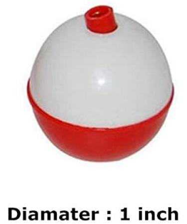 50Pcs 1 Inch Red and White Snap-on Round Fishing Bobbers for Fishing - Hard ABS Bobber Floats - Bobs Fishing Party Decorations - Buy Online on SooperMarket.com