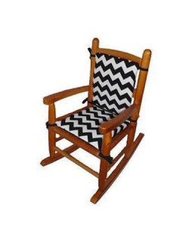 Baby Doll Bedding Chevron Junior Rocking Chair Pad, Black
