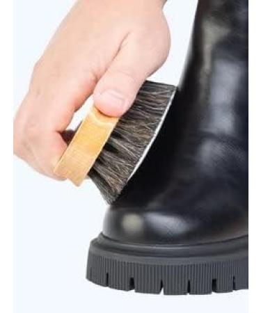 Shoe Polishing Brush With Wooden Handle High Shine Polish Buffing Brushes For Traditional Colour With Natural Bristles Ideal For Leather Shoes Boots Suede and Canvas - Buy Online on SooperMarket.com