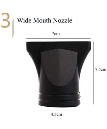 Black Hair Dryer Accessories Kit - 5Pcs Set for Blow Drying with Nozzle, Diffuser, and Replacement Hair Comb - Fits Diameter 4.0cm-4.8cm - Buy Online on SooperMarket.com