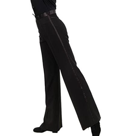 JS CHOW Men's Latin Ballroom Tango Modern Salsa Practice Dance Wear Pants Small