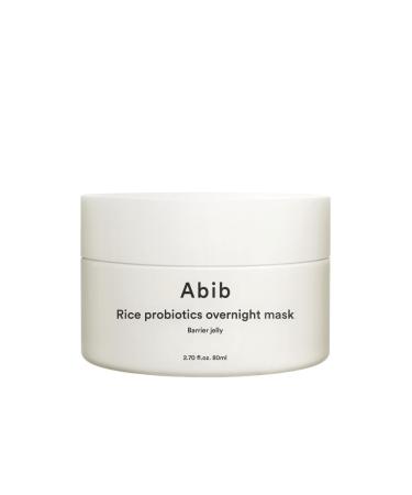 Abib Rice Probiotics Overnight Mask Barrier Jelly 2.71 fl oz I Intensive Hydrating Nourishing for Skin Barrier  Bouncy Skin Texture  Less Stress