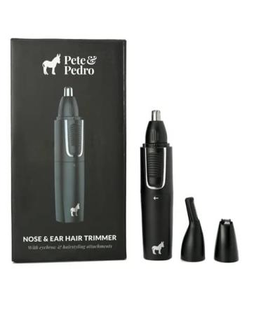 Pete & Pedro NOSE & EAR HAIR TRIMMER Clipper Has 3 Attachments for Nose/Ear Eyebrows Trimming & Facial Hair Detailing | for Men & Women Stainless Steel Wet/Dry USB | As Seen on Shark Tank