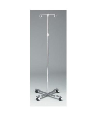 DUKAL 4353 Tech-Med IV Stand, Four Caster, 2 Hook, Adjust from 47" to 84"