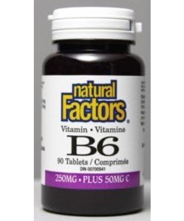 B-6 Pyridoxine Hcl 250mg (90Tablets) Brand: Natural Factors - Buy Online on SooperMarket.com