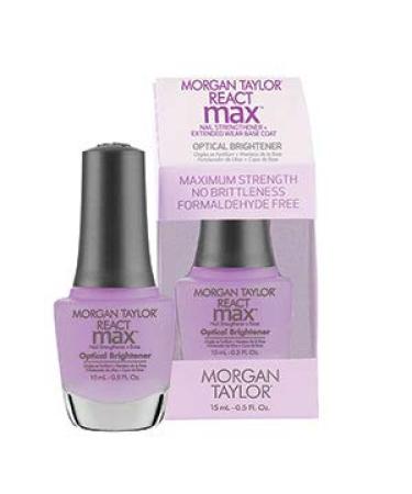 Morgan Taylor REACTmax Base Coat, Base Coat Nail Polish, Long Lasting Nail Polish, 0.5 oz. 0.5 Fl Oz (Pack of 1) Optical Brightener