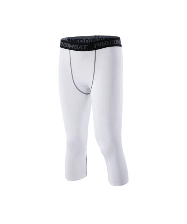 SMATSTYLE compression pants Men Lang Sport-Eggings Running trousers Breathable Functional Pants Tights Sports Pants Fast-drying Training Pants M Whitish-Gray