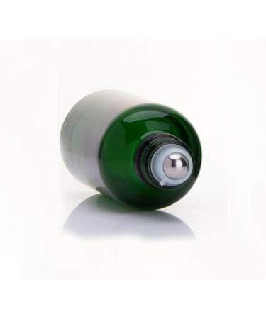 3PCs 50ml Refillable Green Glass Essential Oil Roll-On Bottles | Cosmetic Sample Packaging with Metal Roller Ball & White Cap - Perfect for Perfume & Essential Oils - Buy Online on SooperMarket.com