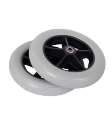 Wheelchair Front Wheel Set of 2 Swivelors for Wheelchairs PVC Rollator Front Wheels Replacement Wheels for Wheelchairs/Gray/15Cm/6In(Narrow)(Gray 17Cm/7In) 17Cm/7In Grey