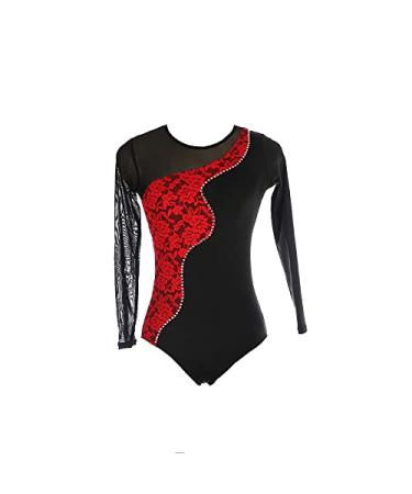LIUHUO Men's Black Patchwork Gymnastics Leotards Competition Training Suit Can Be Customized Medium Black