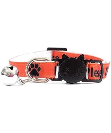ZACAL Cat Collar with Bell | Orange 'Please Do Not Feed Me' Worded Collar | Quick Release Breakaway Buckle - Buy Online on SooperMarket.com