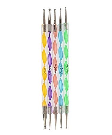 Premium Nail Art Accessories Kit: 5 Double-Ended Dotting Tools 3 Detail Brushes 2000 Silver Decorations & 10 Decorative Strips for Stunning Nail Designs - Buy Online on SooperMarket.com