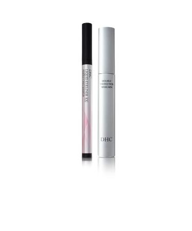 DHC Line and Define 2-Piece Makeup Kit Mascara Perfect Pro Double Protection (Black) 0.17 oz Net wt Liquid Eyeliner EX (Black) 0.01 fl oz Water Resistant & Smudge Proof All Day Wear