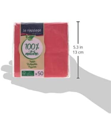 Buy FSC Certified Red Paper Napkins - Recyclable & Biodegradable - 50 Pack - 24x24 cm - Le Nappage - Buy Online on SooperMarket.com