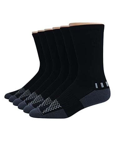 Hanes Men's Socks, X-Temp Performance Crew Socks, 6-Pack 6-12 Black