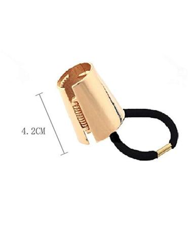 Gothic Punk Metal Hair Ties Set - 2PCS Ponytail Holders with Hair Cuff Clips in Gold and Silver - Hair Accessory for Women and Girls - Buy Online on SooperMarket.com