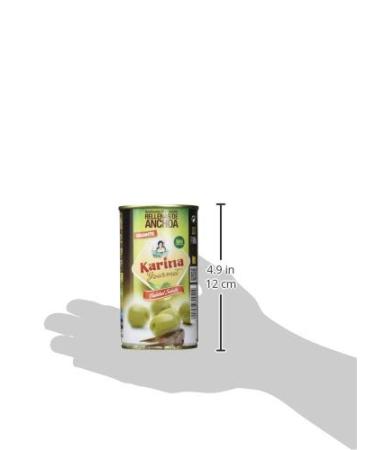 Aceitunas Karina Green Manzanilla Olives Stuffed with Anchoa Paste - Pack of 12 (150g Each) | International Shipping Available - Buy Online on SooperMarket.com