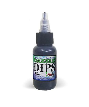 Face Painting Makeup - ProAiir Waterproof Brush On Dazzle DIPS - 1 oz (30ml) Black