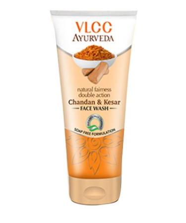 VLCC Ayurveda Natural Fairness Double Action Chandan & Kesar Face wash 100ml (Pack of 2 X 50ml)
