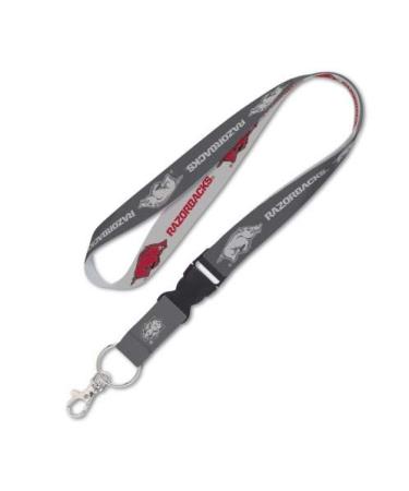 WinCraft Arkansas Razorbacks Lanyard with Detachable Buckle, 1" - Grey