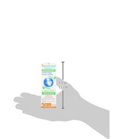 PURESSENTIEL - Respiratory Hypertonic Nasal Spray with 4 essential oils - Decongests the nose for easier breathing - Used to treat winter ailments and allergies - 100% from natural sources - 15ml - Buy Online on SooperMarket.com